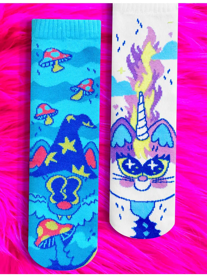Weekend Deals That Sizzle Abra and Catabra | Teen and Adult Socks | Mismatched Cute Crazy Fun Socks