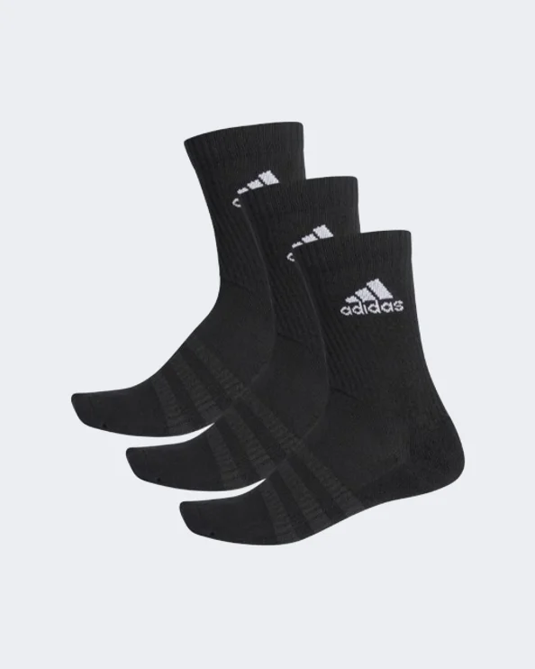 Unbeatable Deal Adidas Cushioned Crew 3 Pairs Unisex Training Sock Black Dz9357