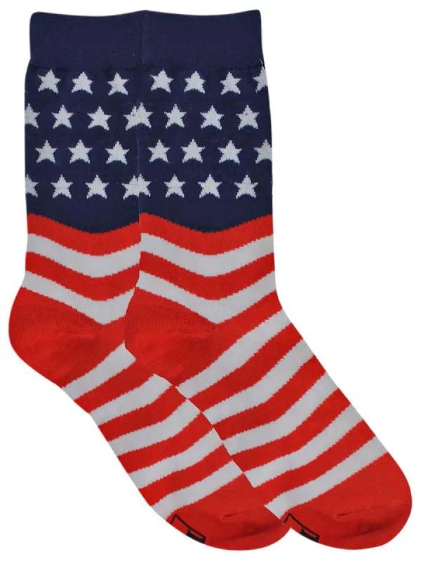 Weekend Specials to Love American Flag Red White & Blue Mens Novelty Crew Socks