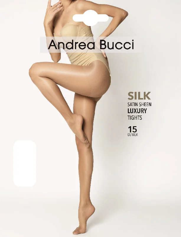Value Deals Andrea Bucci Silk - Satin Sheen Luxury Tights 15 Denier