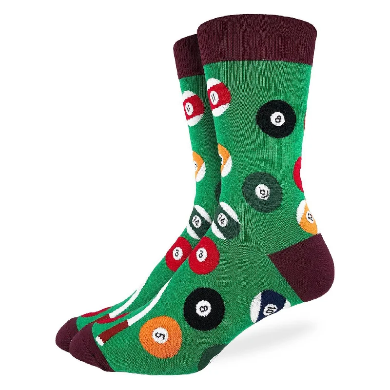 Savings Soar This Weekend Good Luck Sock "Billiards" Cotton Crew Socks  - Large