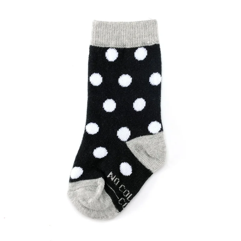 Weekend Bargains to Grab Black Socks with White Polka Dot Toddler Socks