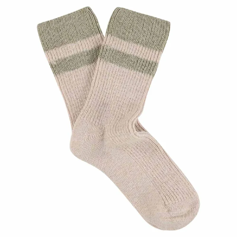 Weekend Specials You Can't Miss Cashmere Stripes Socks Women - Pink / Beige