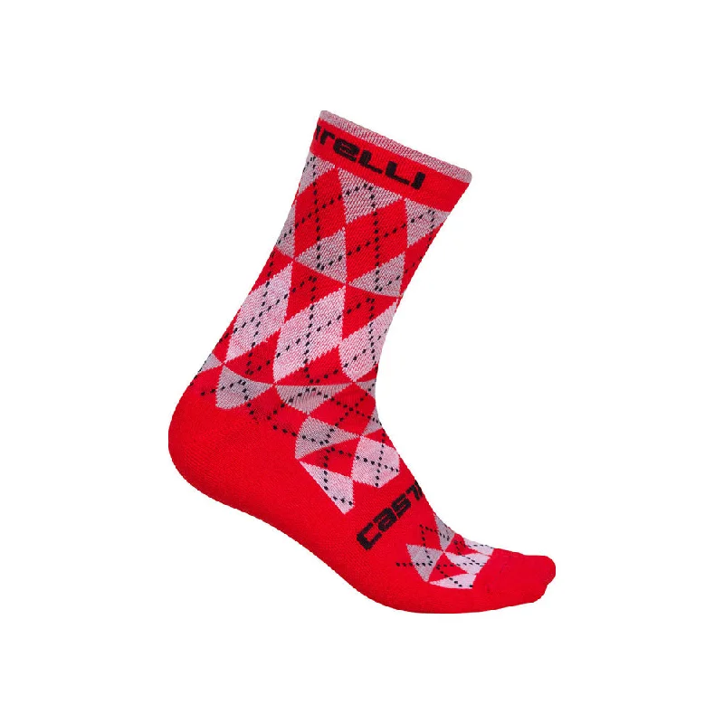 Flash Deal Castelli Mens Diverso Merino Socks - Red
