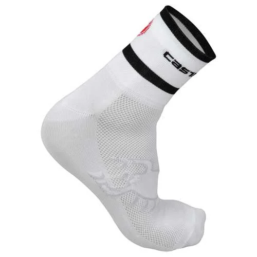 Stock Clearance Castelli Mens Logo 9 Socks - White