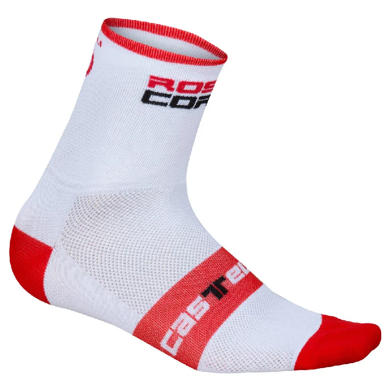 Mega Sale Castelli Mens Rosso Corsa 9 Socks - White / Red