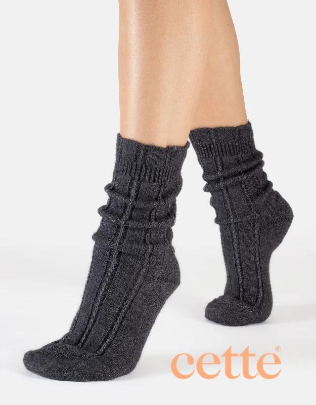 Weekend Wonders Await! Cette Alpaca Wool Sock 258-12 Dark Grey