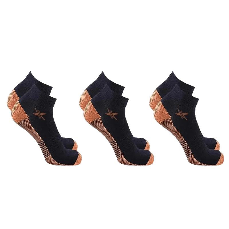 Online Deal Copper-Infused Compression Socks - Low Cut (3-Pairs)