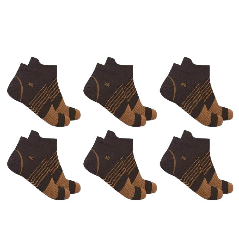 Take Action Copper-Infused V-striped Ankle Socks (6-Pairs)
