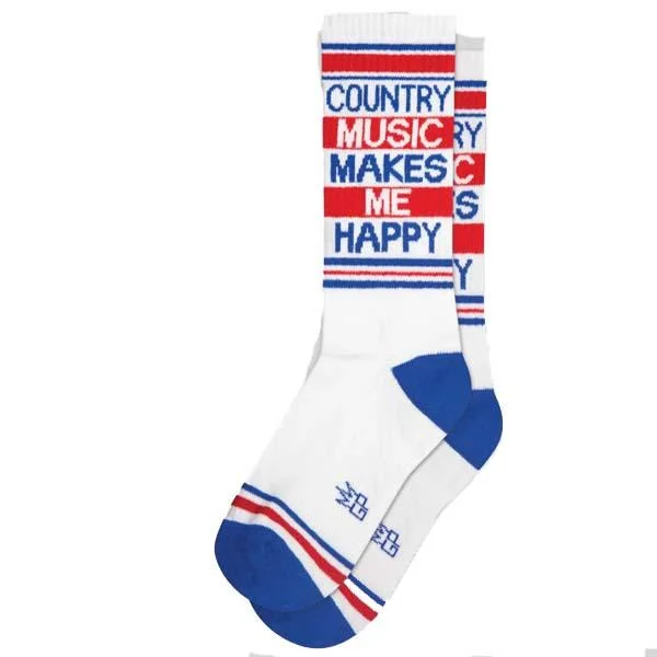Online Exclusive Country Music Makes Me Happy Crew Socks Unisex Crew Sock