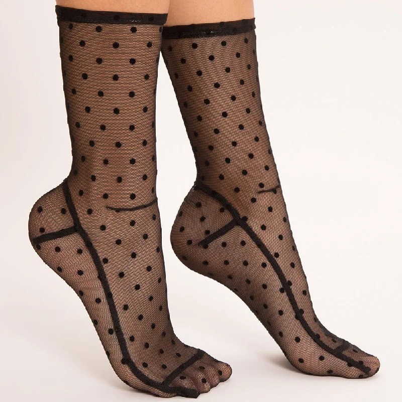 Weekend Bargains Just for You Darner Velvet Dots Mesh Socks