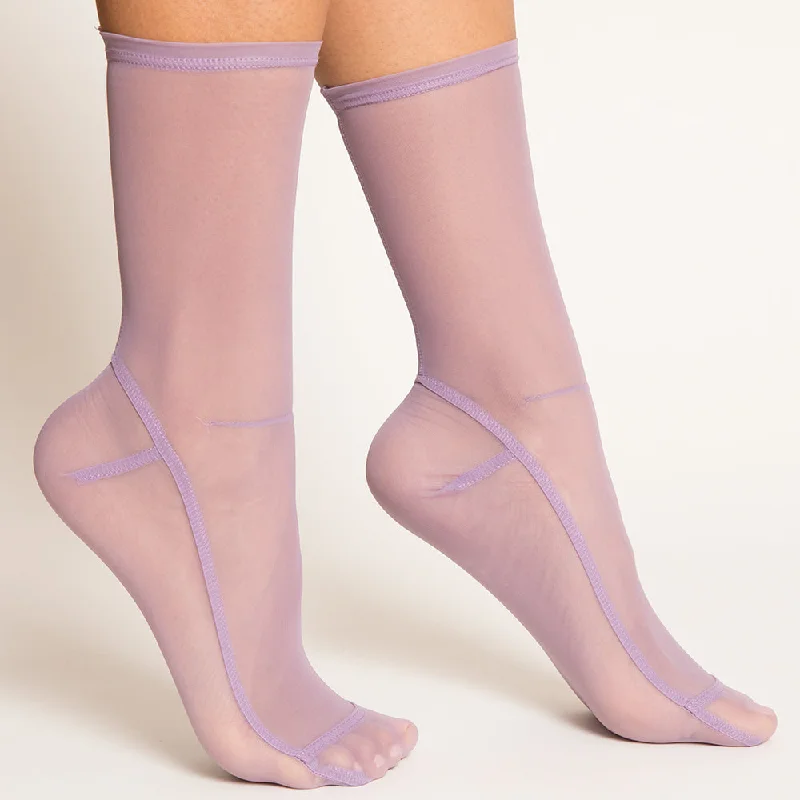 Weekend Savings Fiesta Darner Solid Lavender Mesh Socks