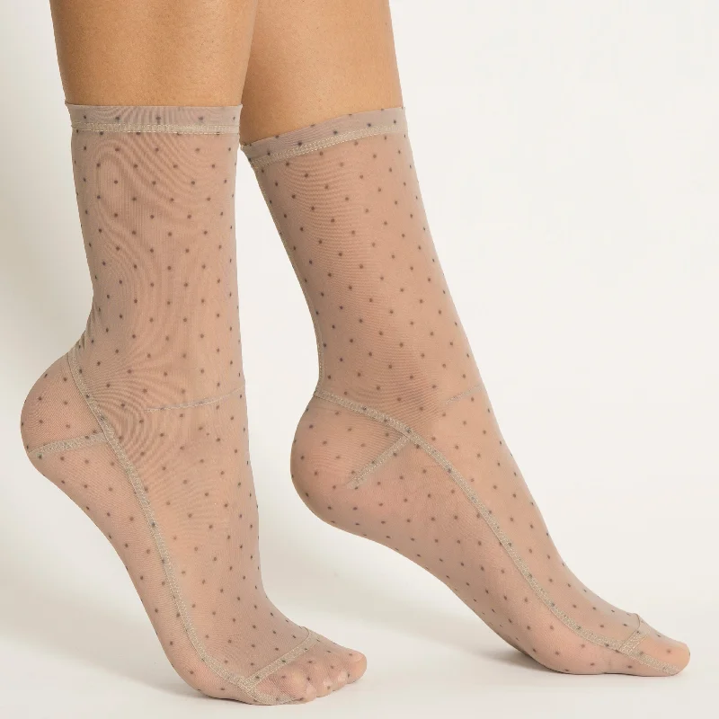 New Deal Darner Mini Dots Mesh Socks-Back-Order- Ships on Feb 14, 2024