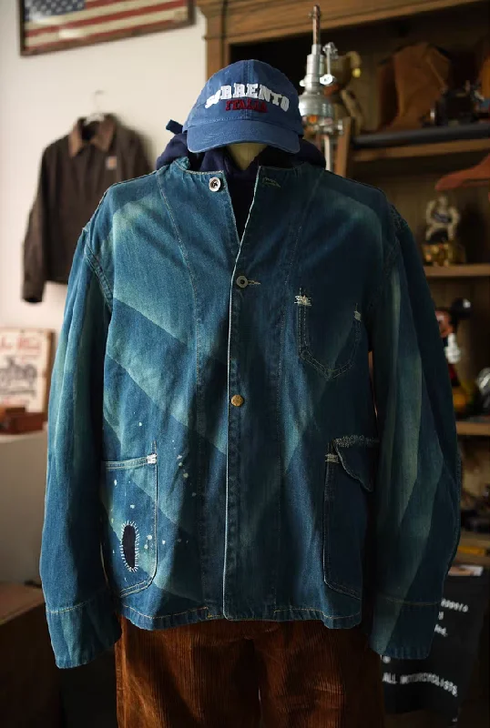 Exclusive Deal Distressed Engineer Tie-Dye Denim Jacket