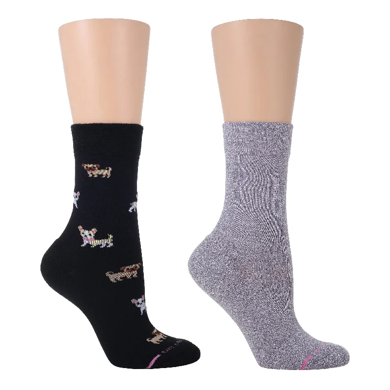 Online Exclusive Dogs | Diabetic Half-Cushion Socks For Women