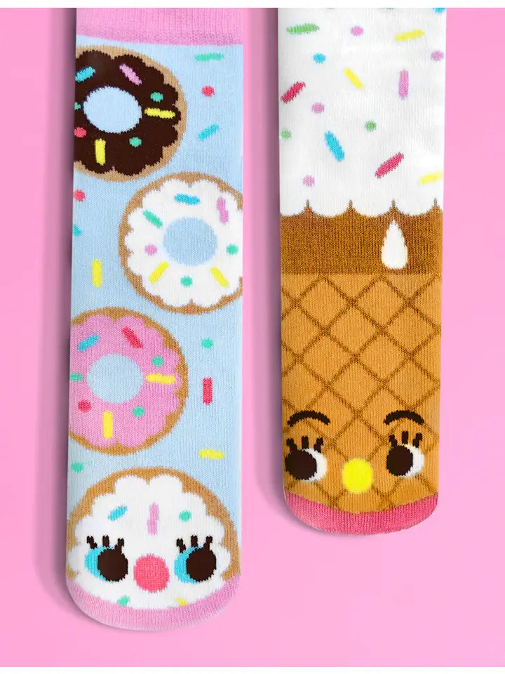 Best Choice Donut and Ice Cream | Teen and Adult Socks | Mismatched Cute Crazy Fun Socks