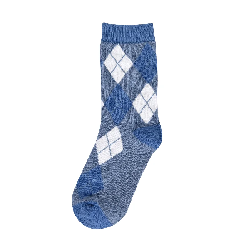 Special Offer Dusty Blue Argyle Kids Socks