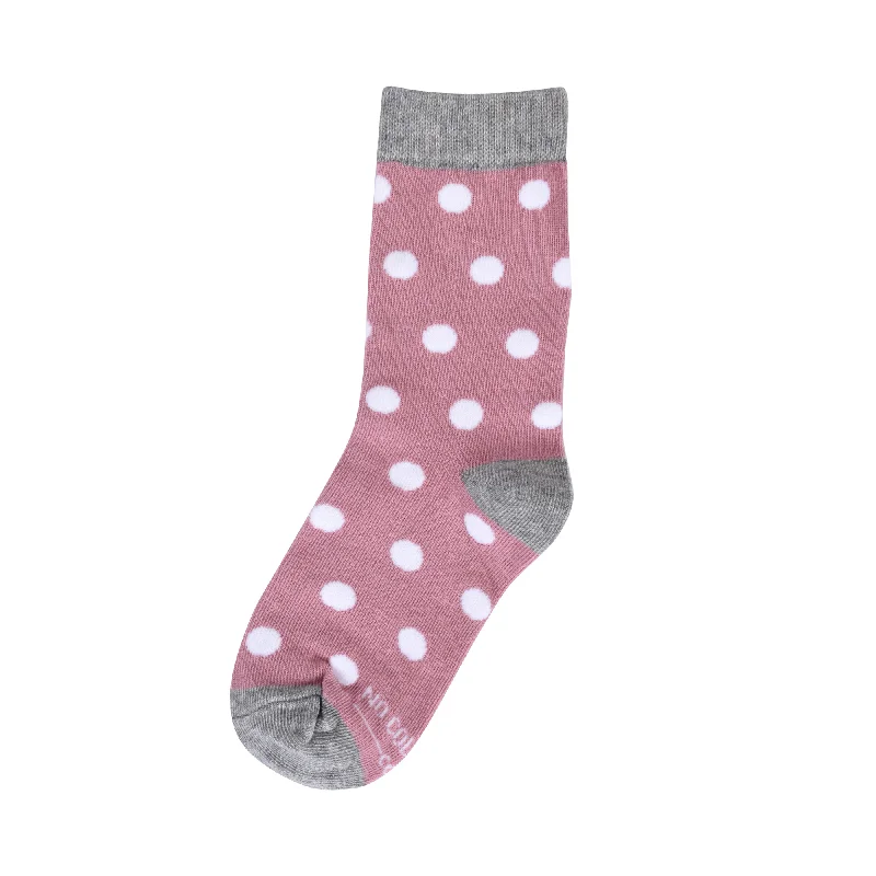 Weekend Deals That Please Dusty Rose with White Polka Dot Kids Socks