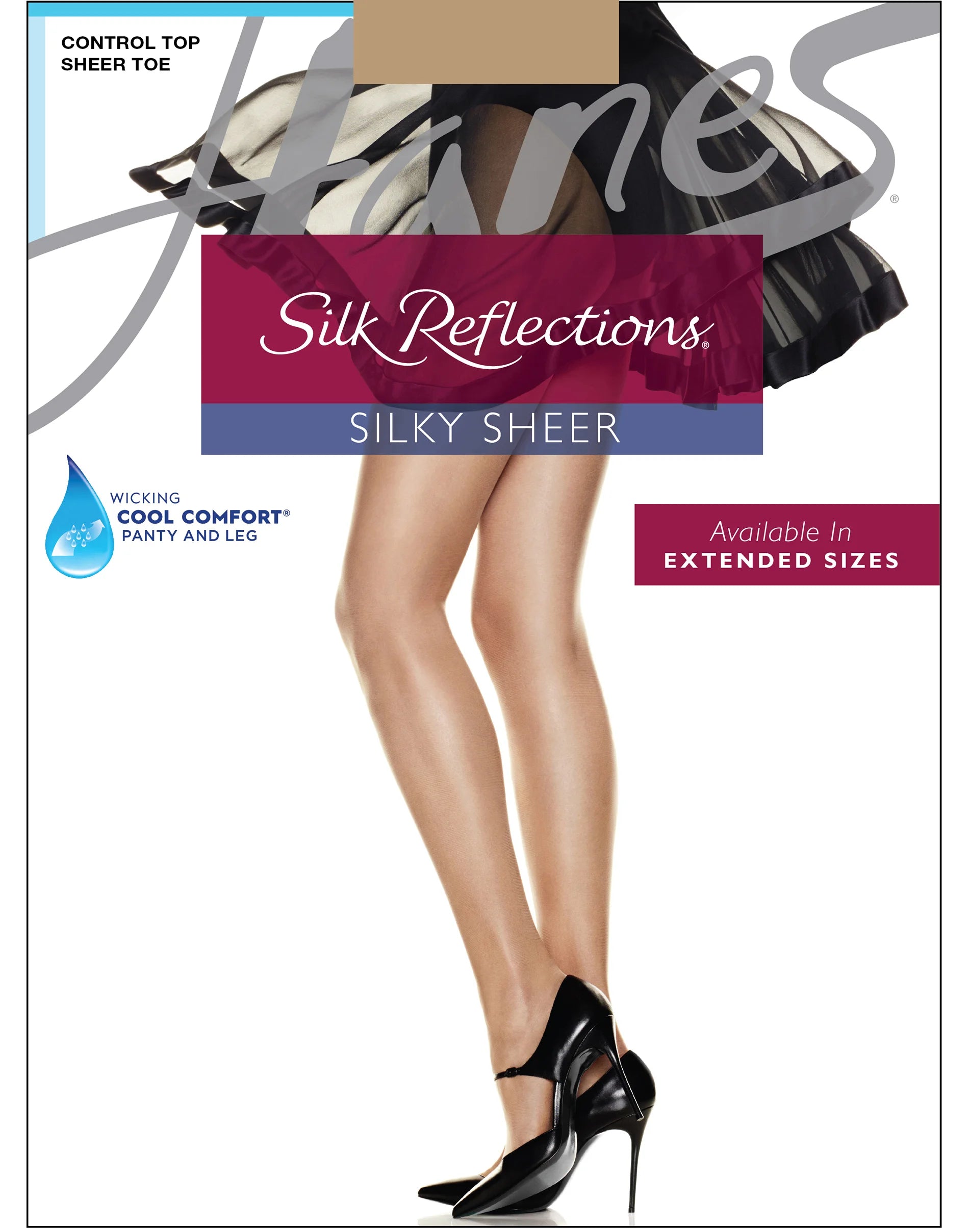 Weekend Savings Delight HANES SILK REFLECTIONS SILKY SHEER CONTROL TOP SHEER TOE #717