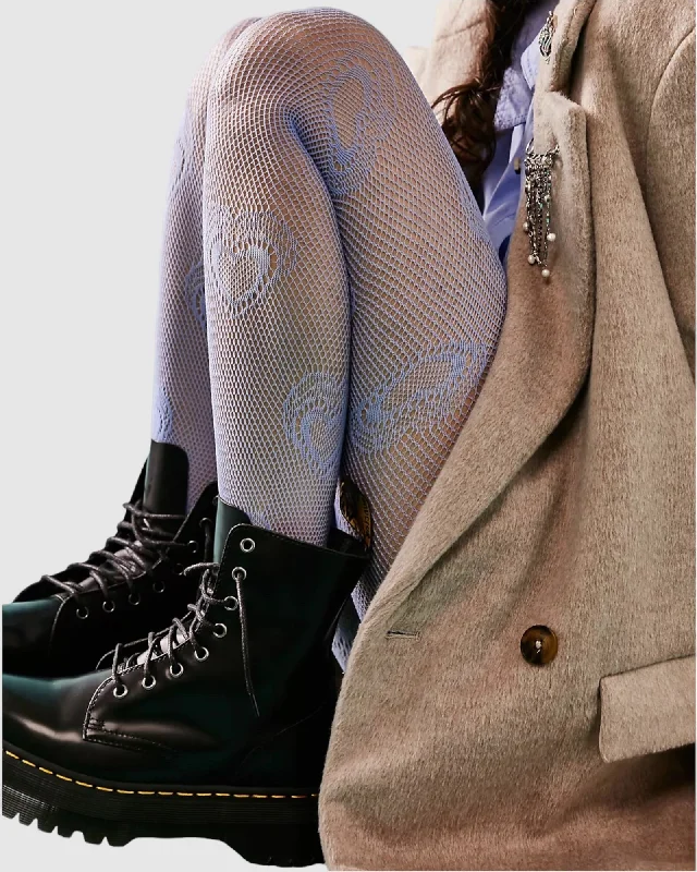 Year-End Clearance Heart knit tights - Periwinkle