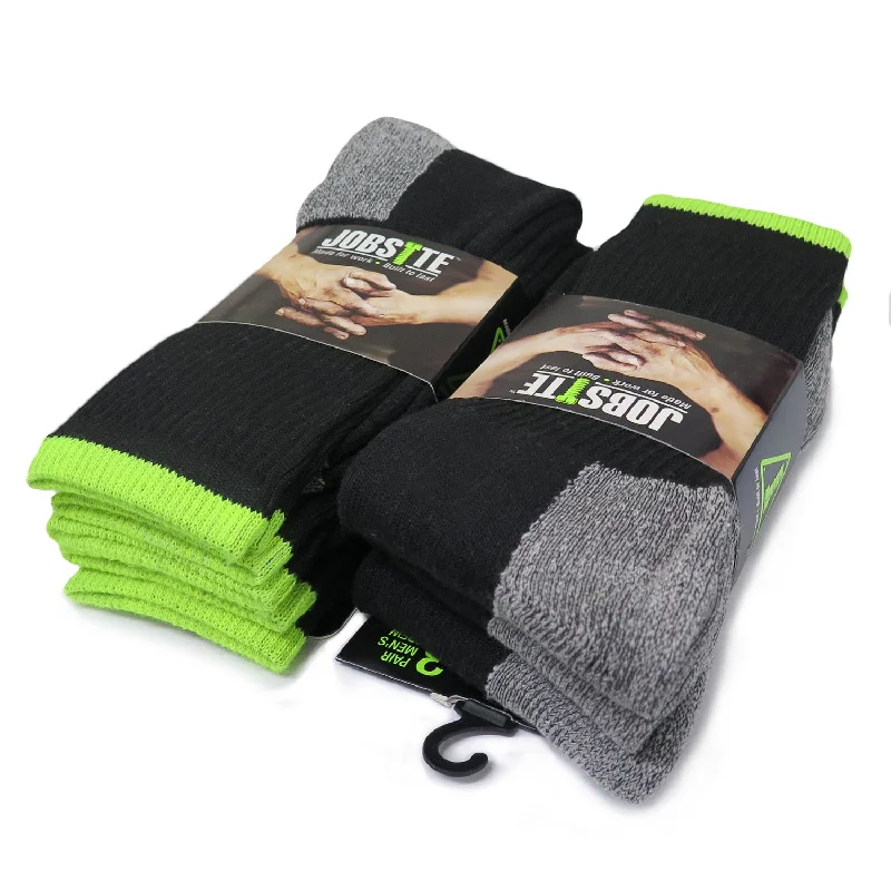 Super Sale Jobsite 6 Pairs Men's Working Cushioned Crew Sock with Soil Guard