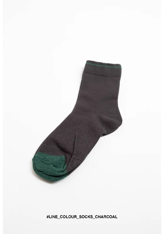 Unmissable Offer Line Colour Socks Charcoal