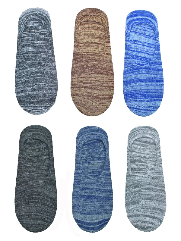 Savings Galore Marled Knit Mens Assorted 6 Pack No Show Socks