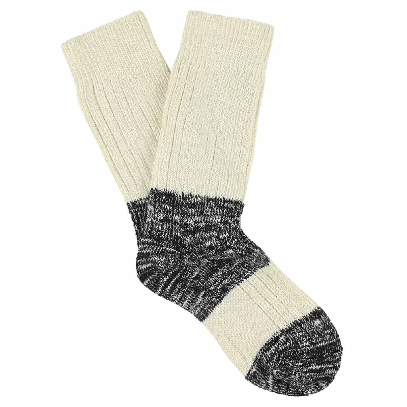 Can't Beat Women Melange Block Socks Ecru / Black