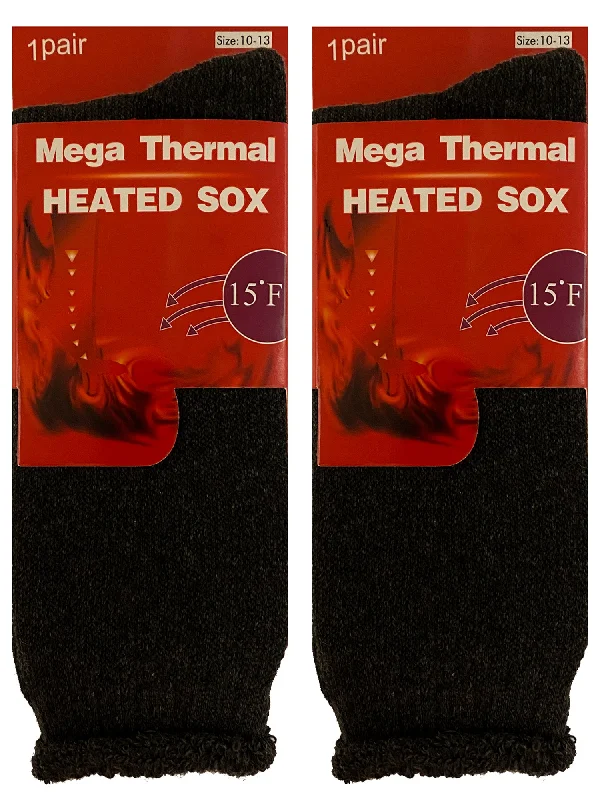 Sale Alert Mens 2-Pack Black Long Thermal Winter Heated Socks