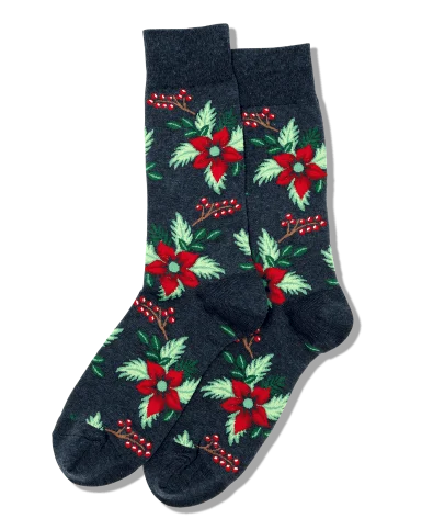 Weekend Bargains to Indulge In "Christmas Poinsettia" Cotton Crew Socks by Hot Sox