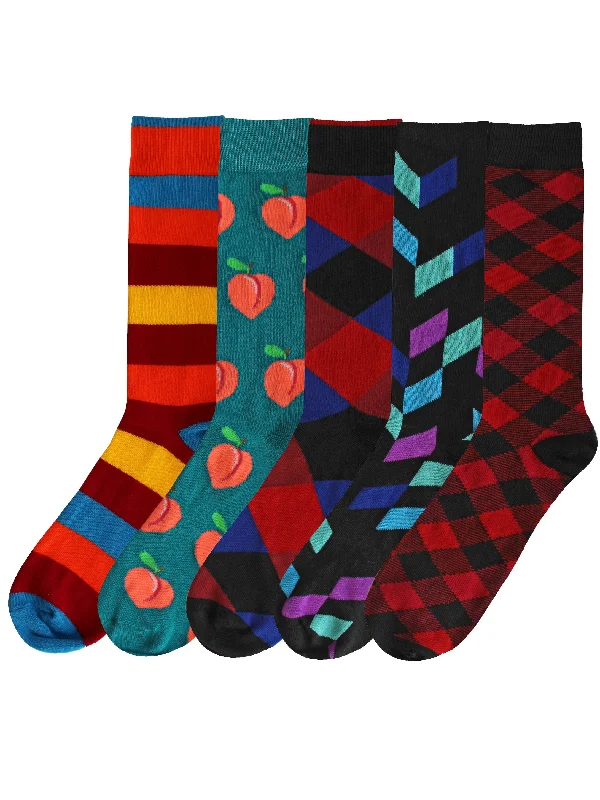 Unbeatable Deal Novelty Combo Mens Crazy 5-Pack Dress Socks