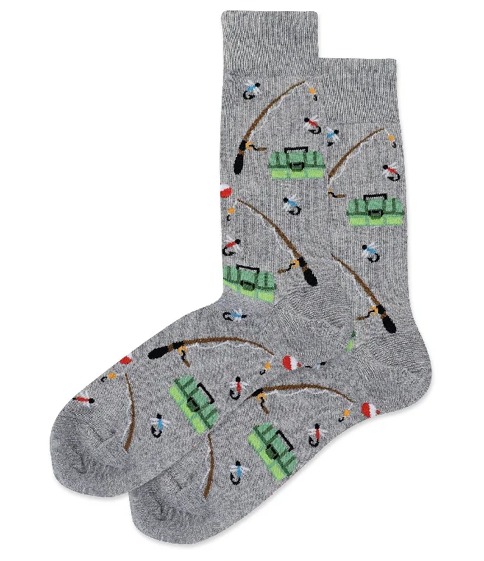 Weekend Bargains to Celebrate "Fishing" Cotton Crew Socks by Hot Sox - Large