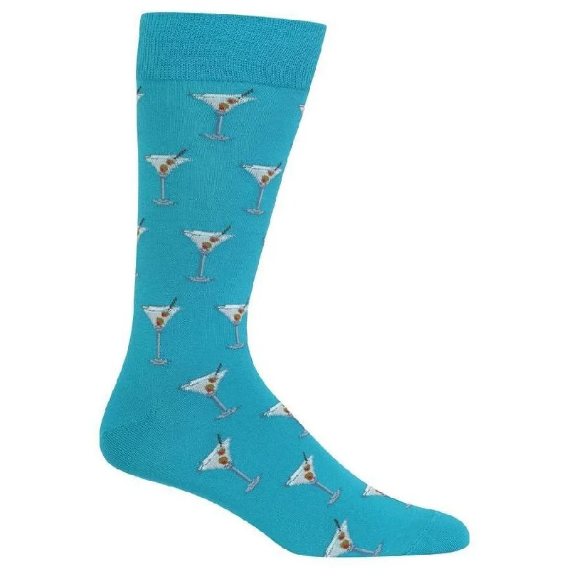 Act Now "Martini" Cotton Crew Socks by Hot Sox - Large