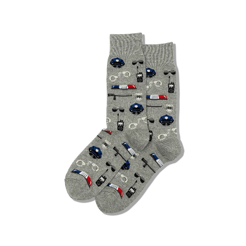 Weekend Bargains to Sizzle "Police" Cotton Crew Socks by Hot Sox - Large