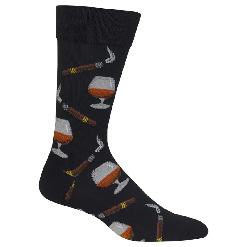 Massive Savings Cognac & Cigars Cotton Dress Crew Socks by Hot Sox - Large