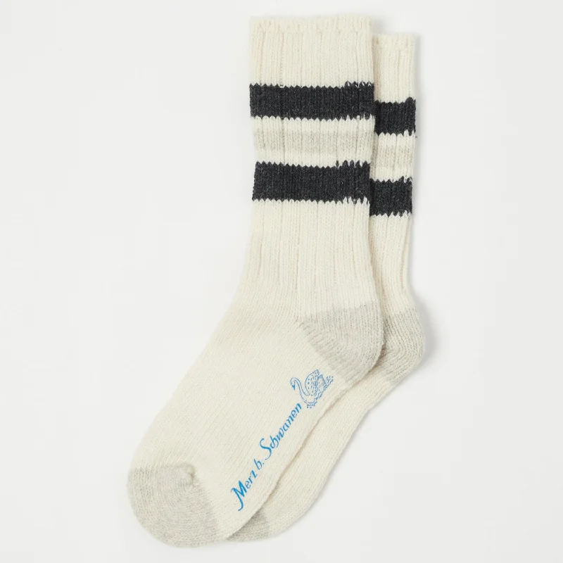 Weekend Discounts Worth Grabbing Merz b. Schwanen RW04 Recycled Wool Sock - Nature/Charcoal