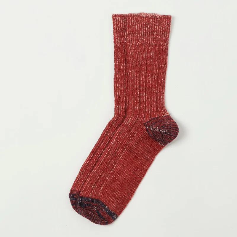 Early Access Merz b. Schwanen W72 Merino Wool Socks - Red/Nature