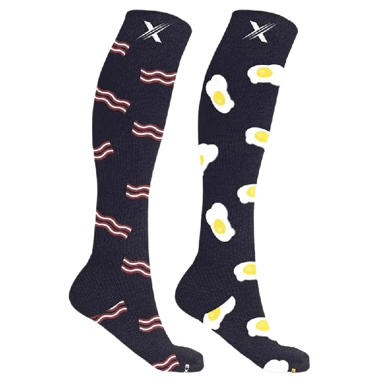 Today Only Mismatched: Eggs & Bacon Compression Socks