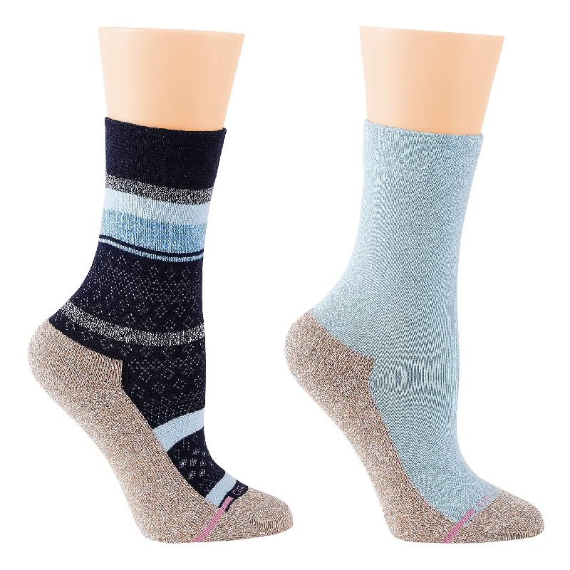 Weekend Offers You Can't Ignore Multi Stripe Texture | Diabetic Half-Cushion Socks For Women