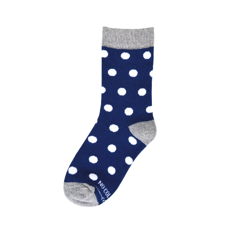 Instant Savings Navy with White Polka Dot Kids Socks
