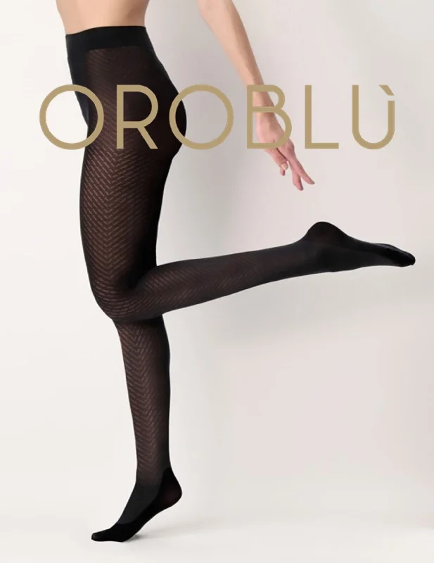 Weekend Bargains Await You Oroblu Eco Fashion Black Lines Sneaker Recycled Yarn Tights