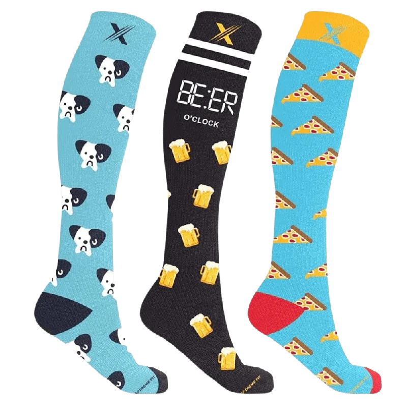 Pay Less Lazy Weekend (3-pairs) Compression Socks