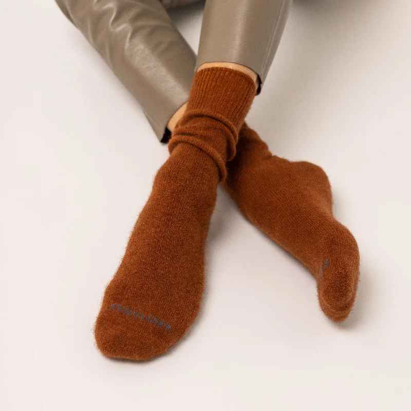Weekend Discounts to Snag Possum Merino Wool PIHA Socks, Leather Brown