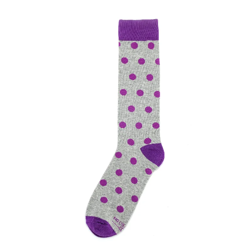 Weekend Specials to Delight Purple and Grey Polka Dot Socks