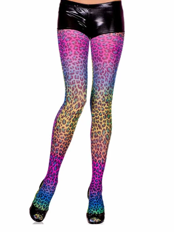 Super Bargain Rainbow Color Leopard Print Hosiery Tights