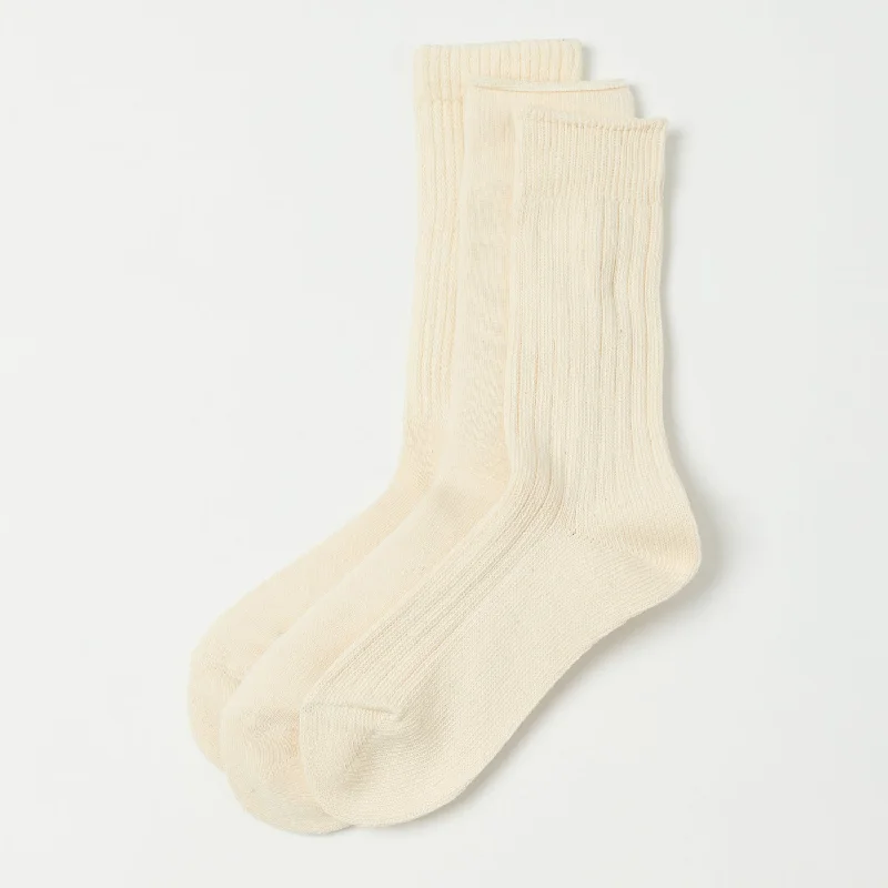 Reduced Rates RoToTo Organic Daily 3-Pack Sock - Ecru