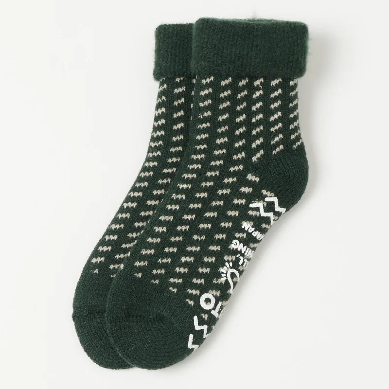 Weekend Savings Bonanza RoToTo Bird's Eye Comfy Room Sock - Green
