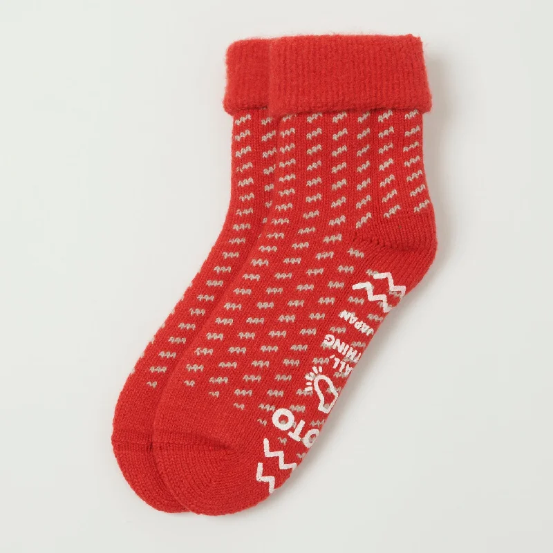 Weekend Specials to Savor RoToTo Bird's Eye Comfy Room Sock - Scarlet