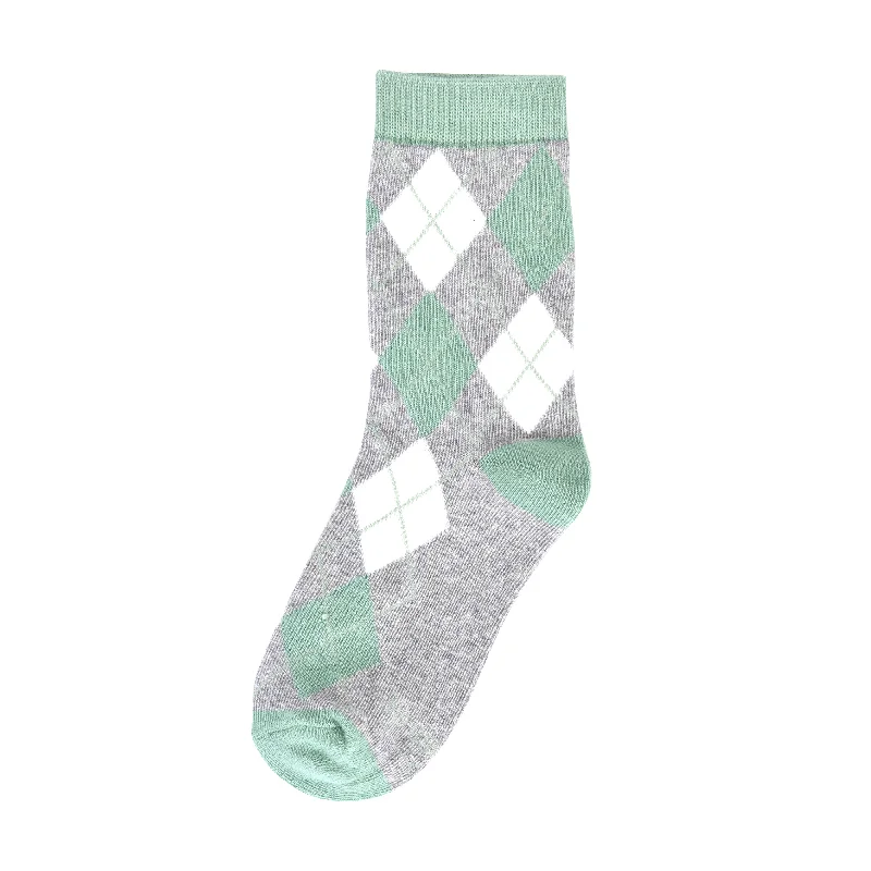 Early Access Sage Green Argyle Kids Socks