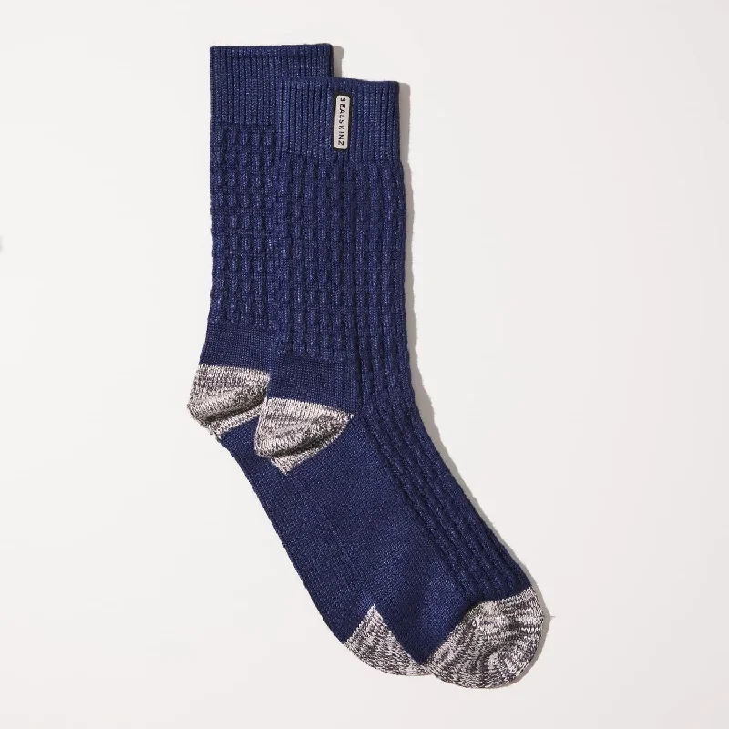 Weekend Deals That Dazzle Sealskinz Wroxham Bamboo Mid Length Waffle Sock Blue